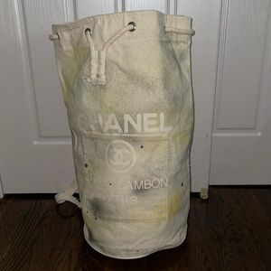Large beige calendar backpack